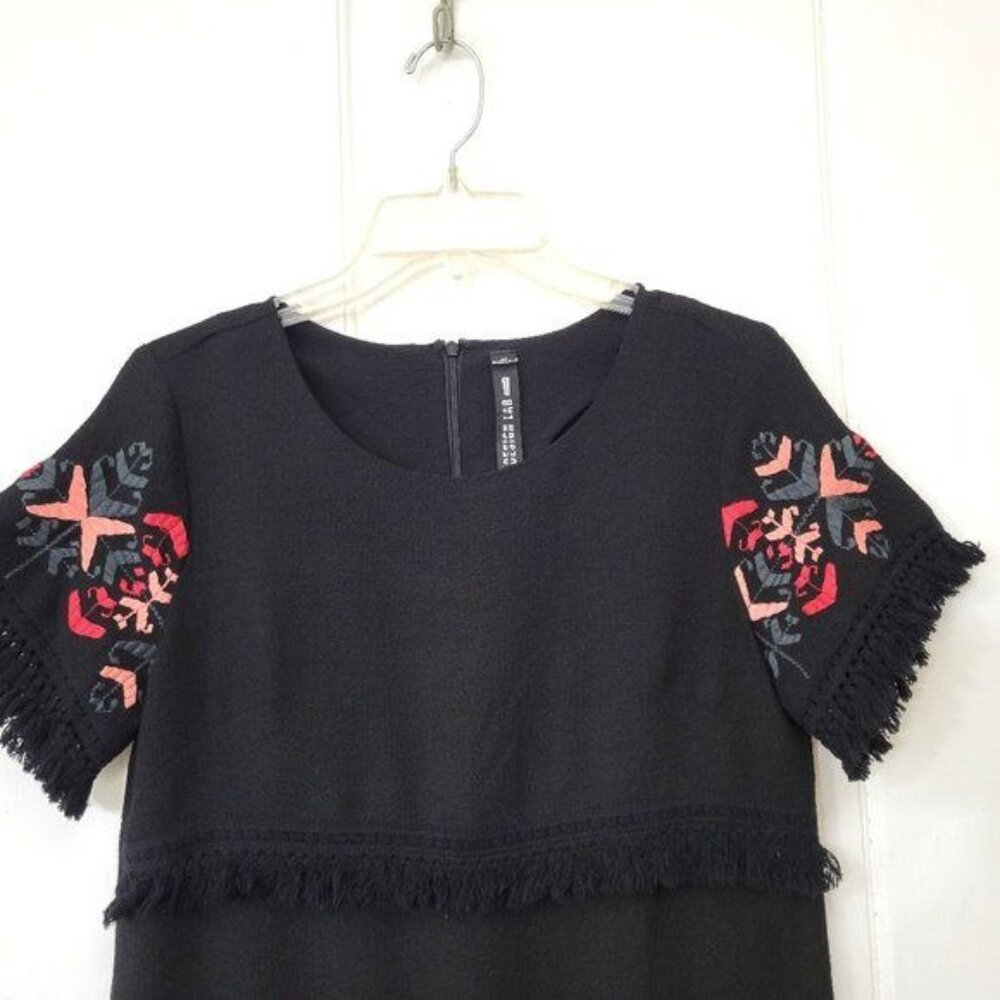 Design Lab Black Embroidered Mini Dress - Picture 4 of 6